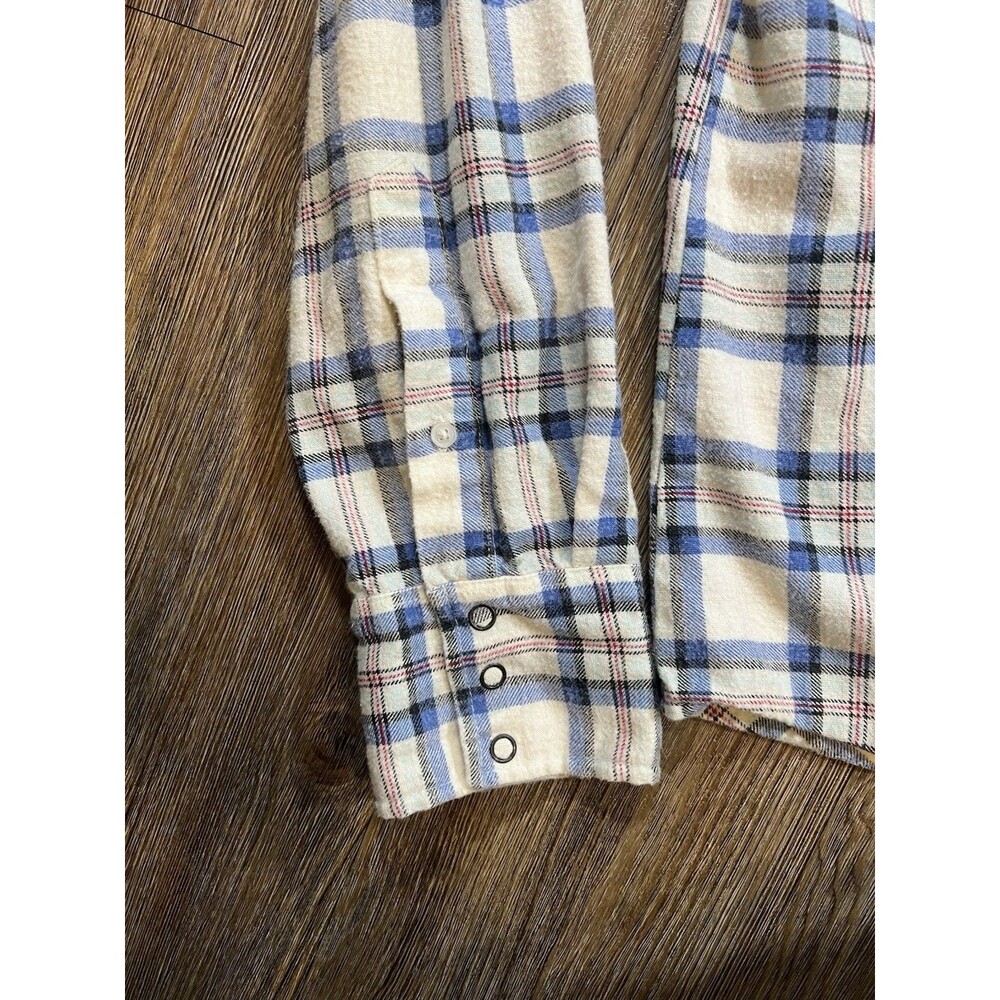 Salt Valley Shirt Mens Large Flannel Plaid Western Snap Front Button Up - Picture 2 of 8